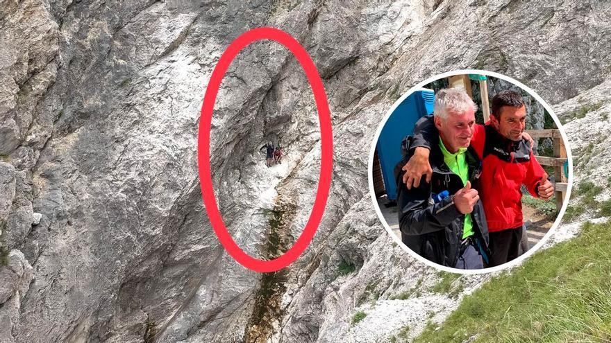Vídeo: Espectacular rescate de los dos corredores de montaña extraviados desde el domingo en los Picos de Europa