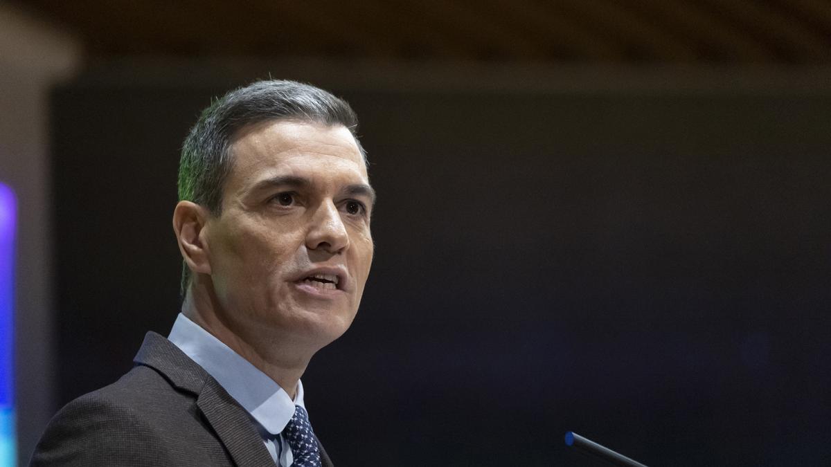 11 January 2023, Spain, Madrid: Pedro Sanchez, Spain's Prime Minister, speaks at the inauguration of the Jornadas Confederales de Accion Sindical de UGT. Photo: Lagencia/LaPresse via ZUMA Press/dpa