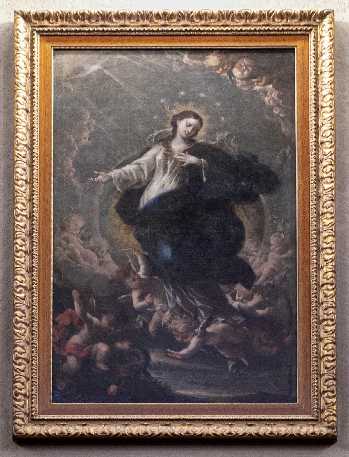 'La Inmaculada Concepción', según la versión del Apocalipsis de Juan, propiedad del Museo del Prado y que presiden el paraninfo de la UB.