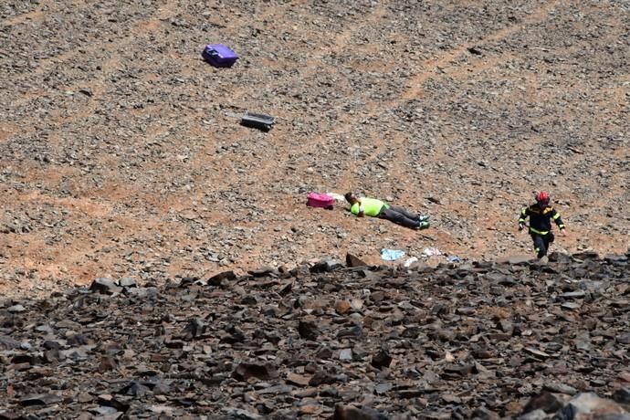 10/04/2019 SAN BARTOLOME DETIRAJANA. Simulacro accidente aéreo del Ejercito del Aire.  Fotógrafa: YAIZA SOCORRO.  | 10/04/2019 | Fotógrafo: Yaiza Socorro