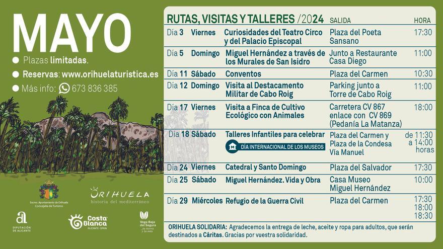 Rutas turísticas de mayo: experiencias de cultivo ecológico y visita al destacamento militar de Cabo Roig