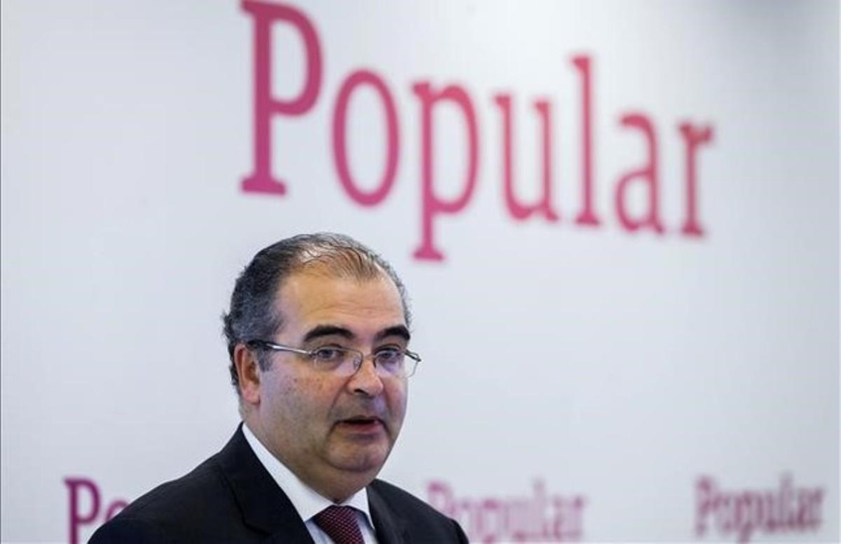 Ángel Ron, presidente del Popular durante la presentación de resultados obtenidos por la entidad en el 2015. Ángel Ron, presidente del Popular durante la presentación de resultados obtenidos por la entidad en el 2015.