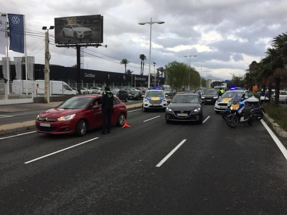 Controles de la Policía Local en Alicante.