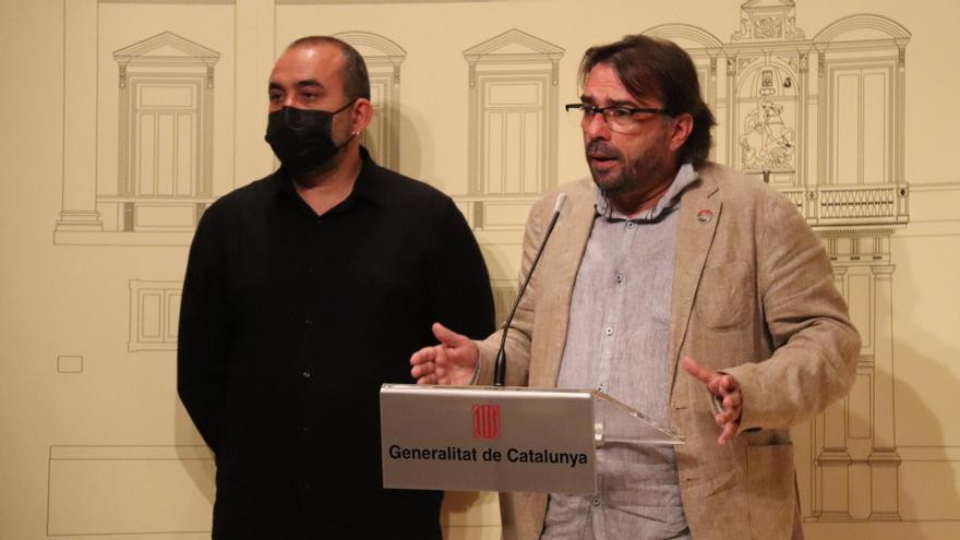 Els secretaris generals d&#039;UGT i CCOO, Camil Ros i Javier Pacheco