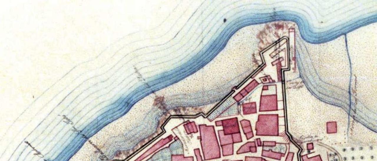 Detalle del plano de Vigo del Servicio Geográfico del Ejército en 1855. // Jaime Garrido