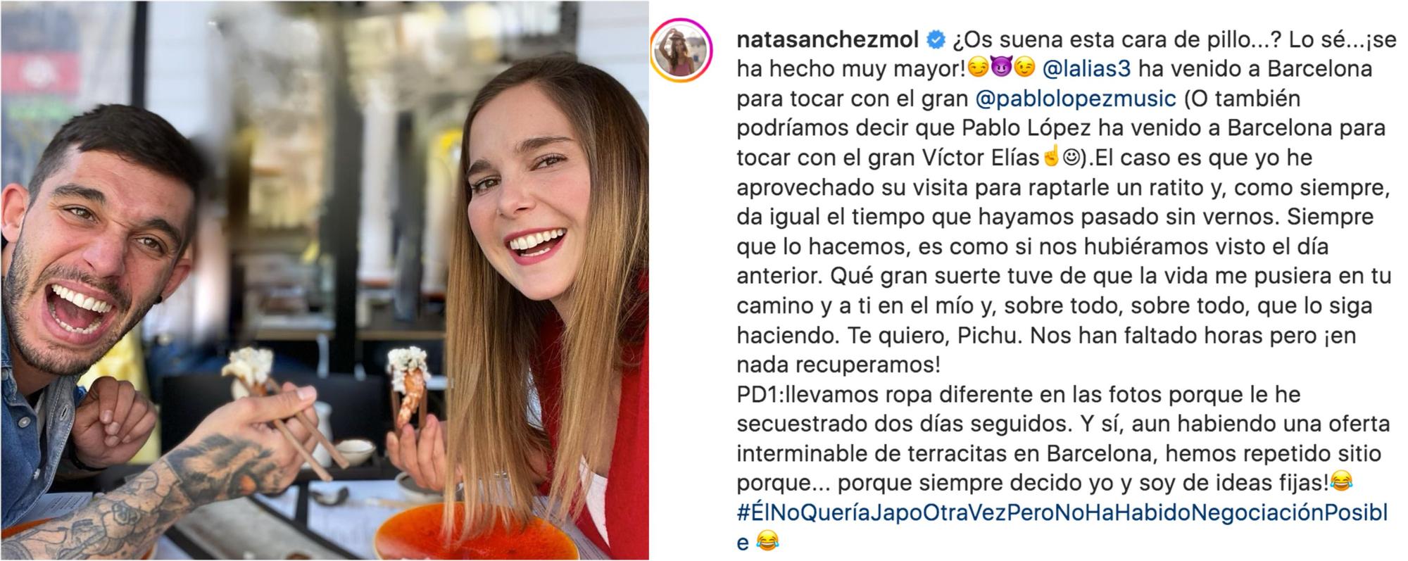 Muestra de la excelente relación que hay entre Natalia Sánchez y Víctor Elías