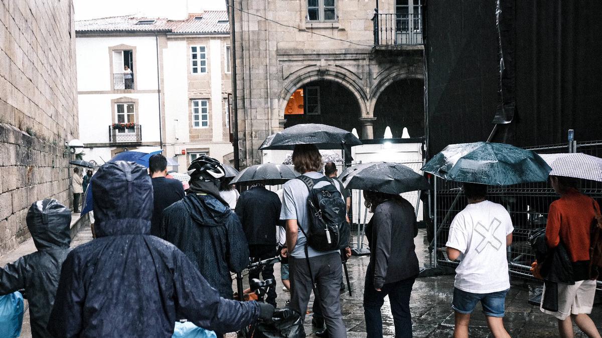 Jornada de lluvia en Santiago de Compostela.