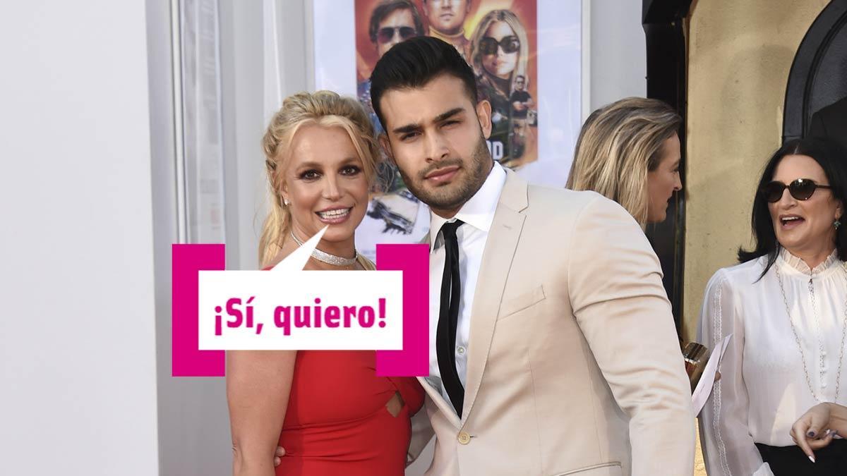 Britney Spears y su pareja Sam Asghari en la premiere de Once Upon A Time In Hollywood