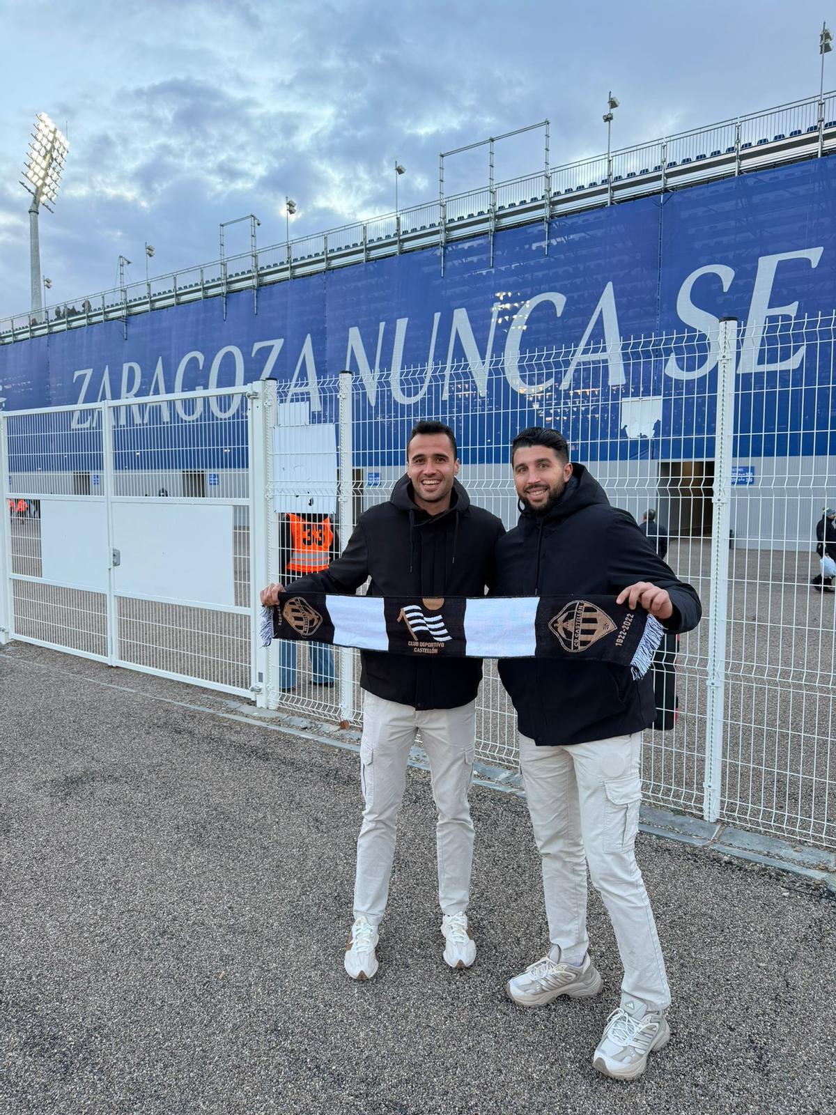 David Cubillas y Marc Trilles, en los aledaños del Ibercaja Estadio