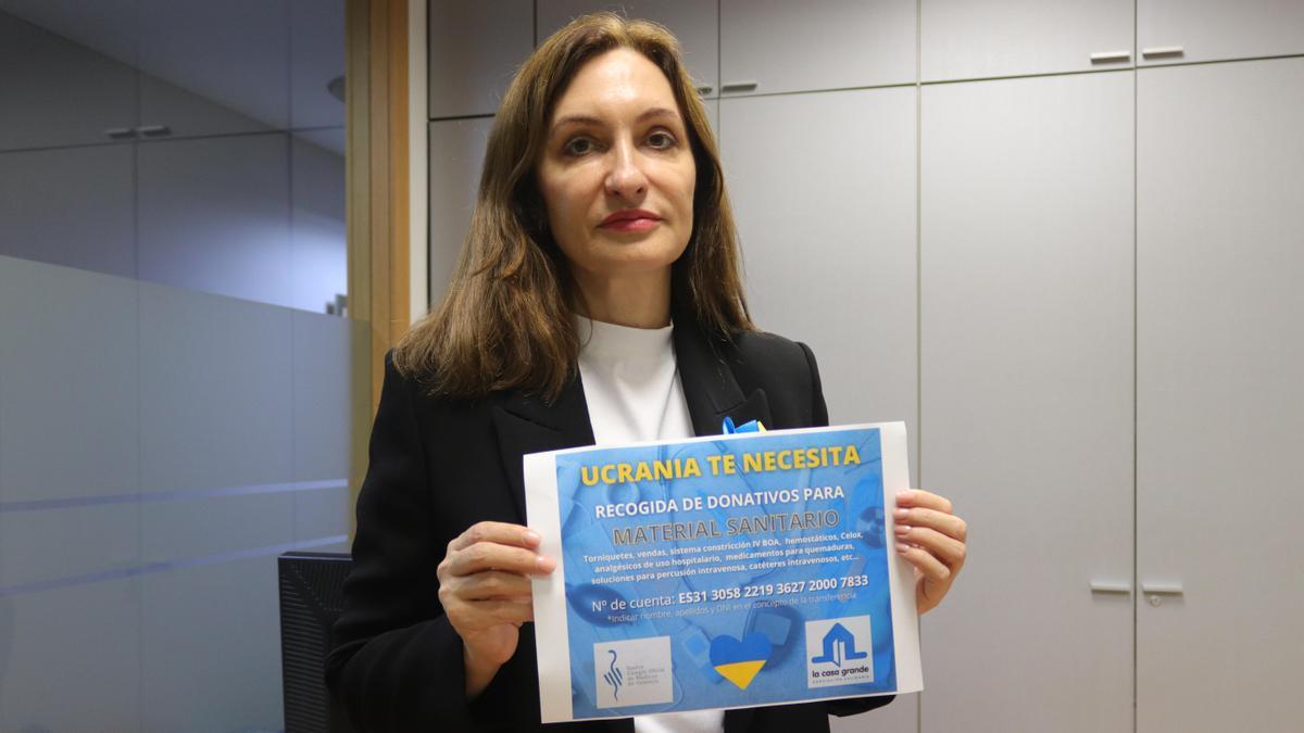 Valentyna Taratunska anima a realizar donaciones para comprar material sanitario para Ucrania.
