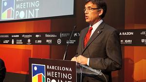 El saló Barcelona Meeting Point s’ha inaugurat aquest matí a Barcelona, amb l’assistència de la ministra de Foment, Ana Pastor, i el conseller de Sostenibilitat, Lluís Recoder.