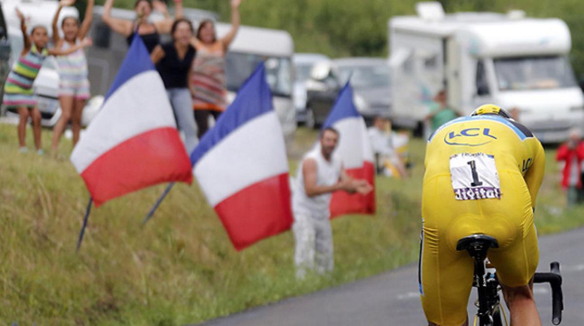 Christopher Froome, durante la segunda contrarreloj del Tour, que ha ganado