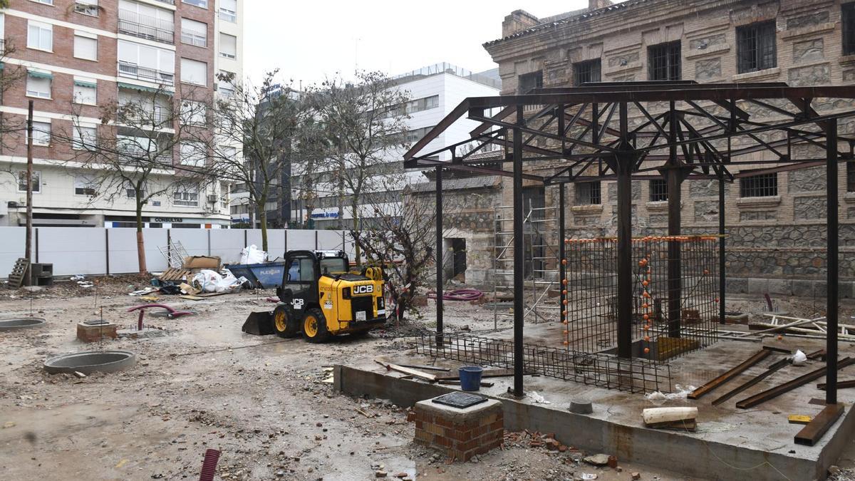 El patio de la Cárcel Vieja de Murcia, en obras.