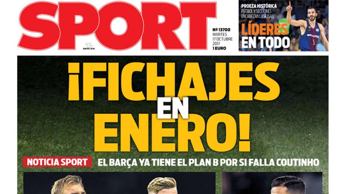 La portada de SPORT de hoy