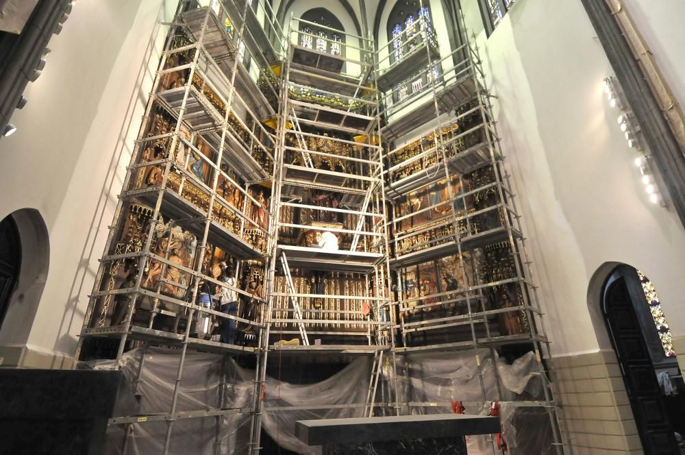 Obras en la iglesia de Sama de Langreo