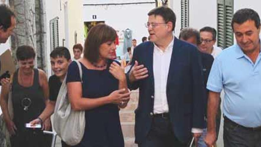 Ximo Puig se reúne en Menorca con la presidenta Armengol y Miquel Iceta.
