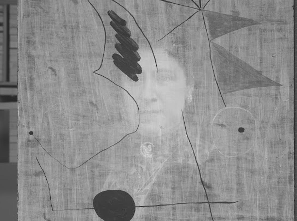 Imagen del cuadro de Miró 'Pintura' con luz infrarroja.