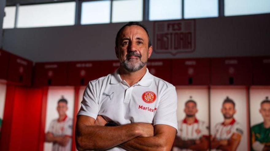 Quique Álvarez, entrenador del Girona: "El Sporting es un equipo muy sólido"