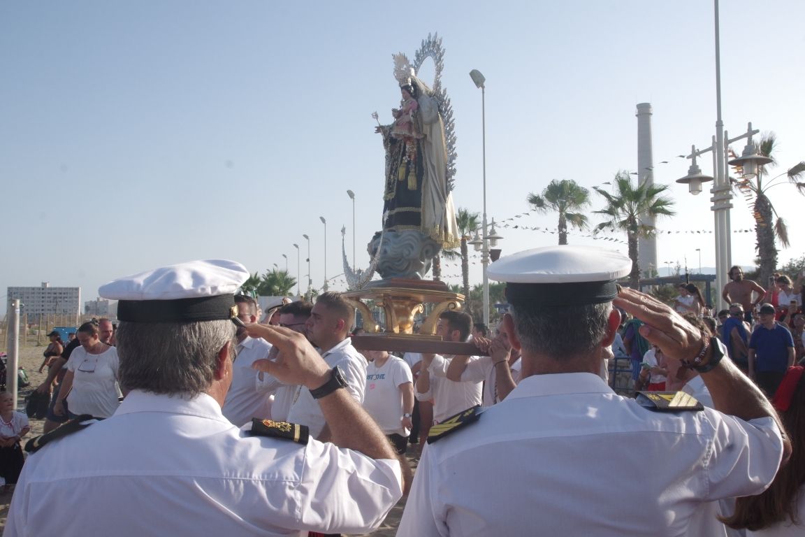 Salida procesional de la Virgen del Carmen del Litoral, en La Térmica