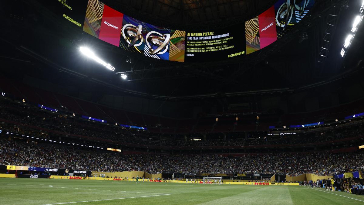 El Mercedes-Benz Stadium, durante el Borussia Dortmund-Monterrey de octavos de final