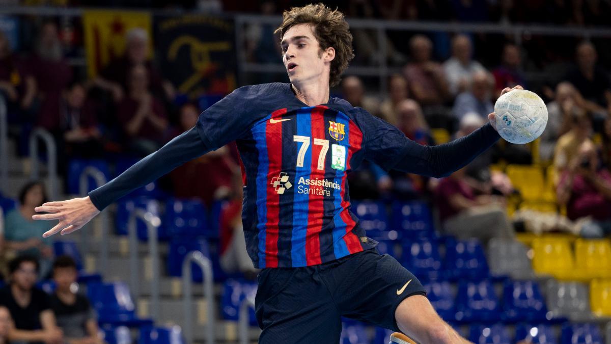 Pablo Urdangarin, con el primer equipo del Barça