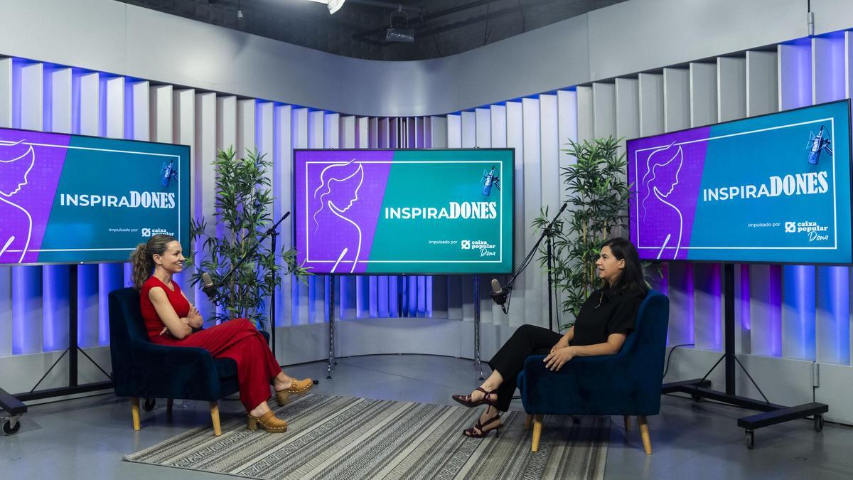 Silvia Tomás y Samira Khodoyar durante la grabación de Inspiradones.
