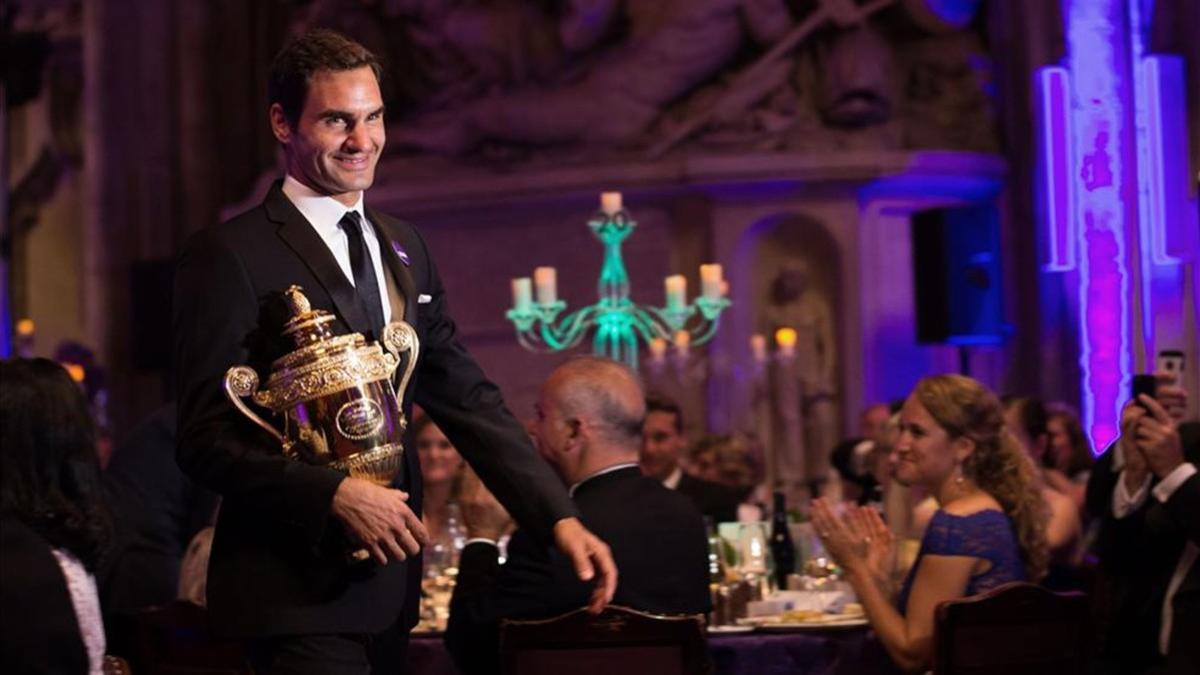 Roger Federer, en la Cena de Campeones
