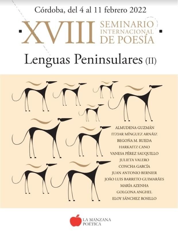 Cartel del 18º Seminario Internacional de Poesía Lenguas peninsulares que se celebrará en Córdoba.