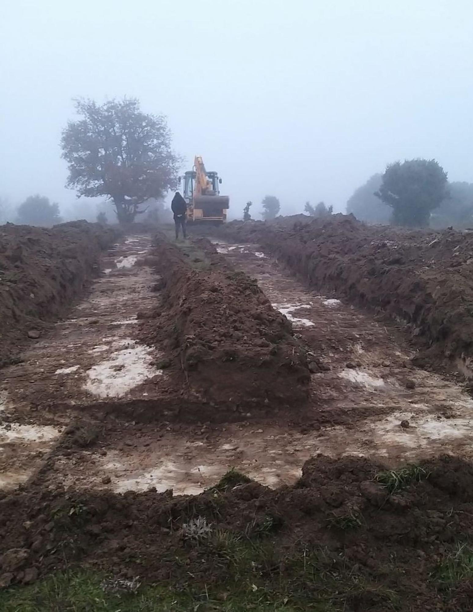 Zona excavada en diciembre cerca de El Cubo.