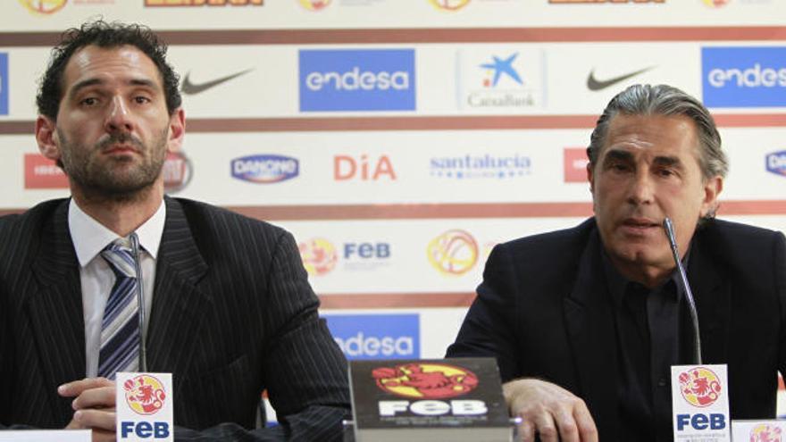 Jorge Garbajosa, junto a Sergio Scariolo.