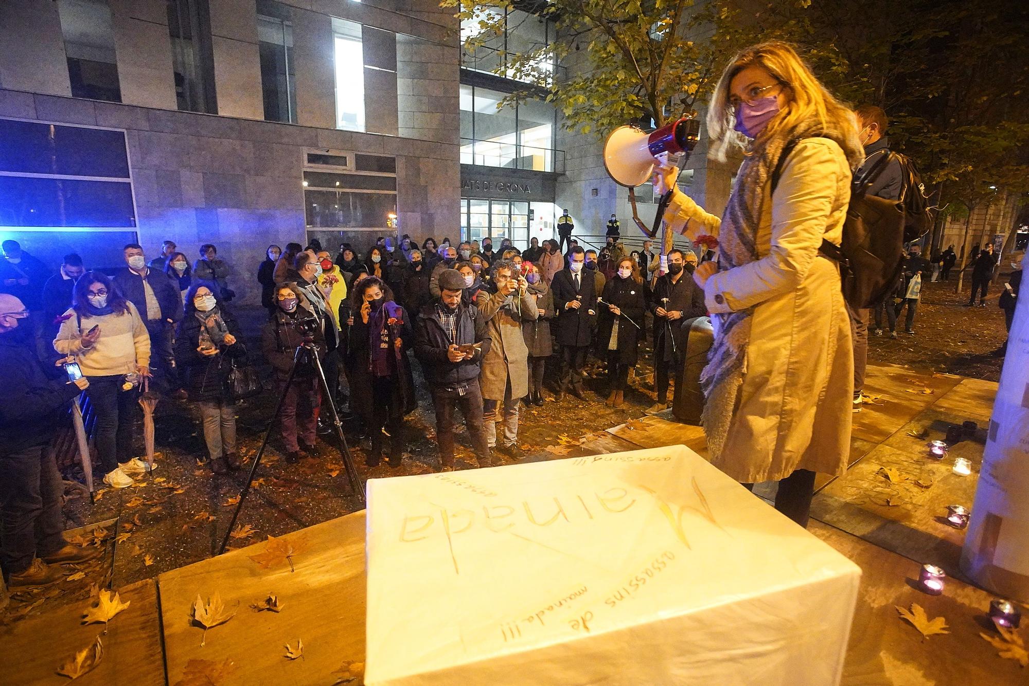 Concentració contra la violència masclista a Girona