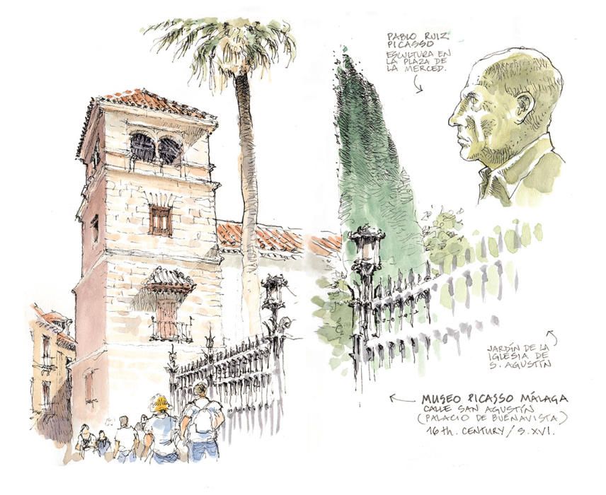 El Museo Picasso Málaga desde la calle San Agustín.