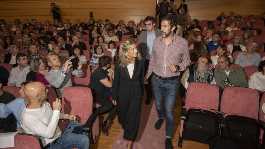 Yolanda Díaz, en el acto celebrado en el rectorado coruñés el pasado octubre.