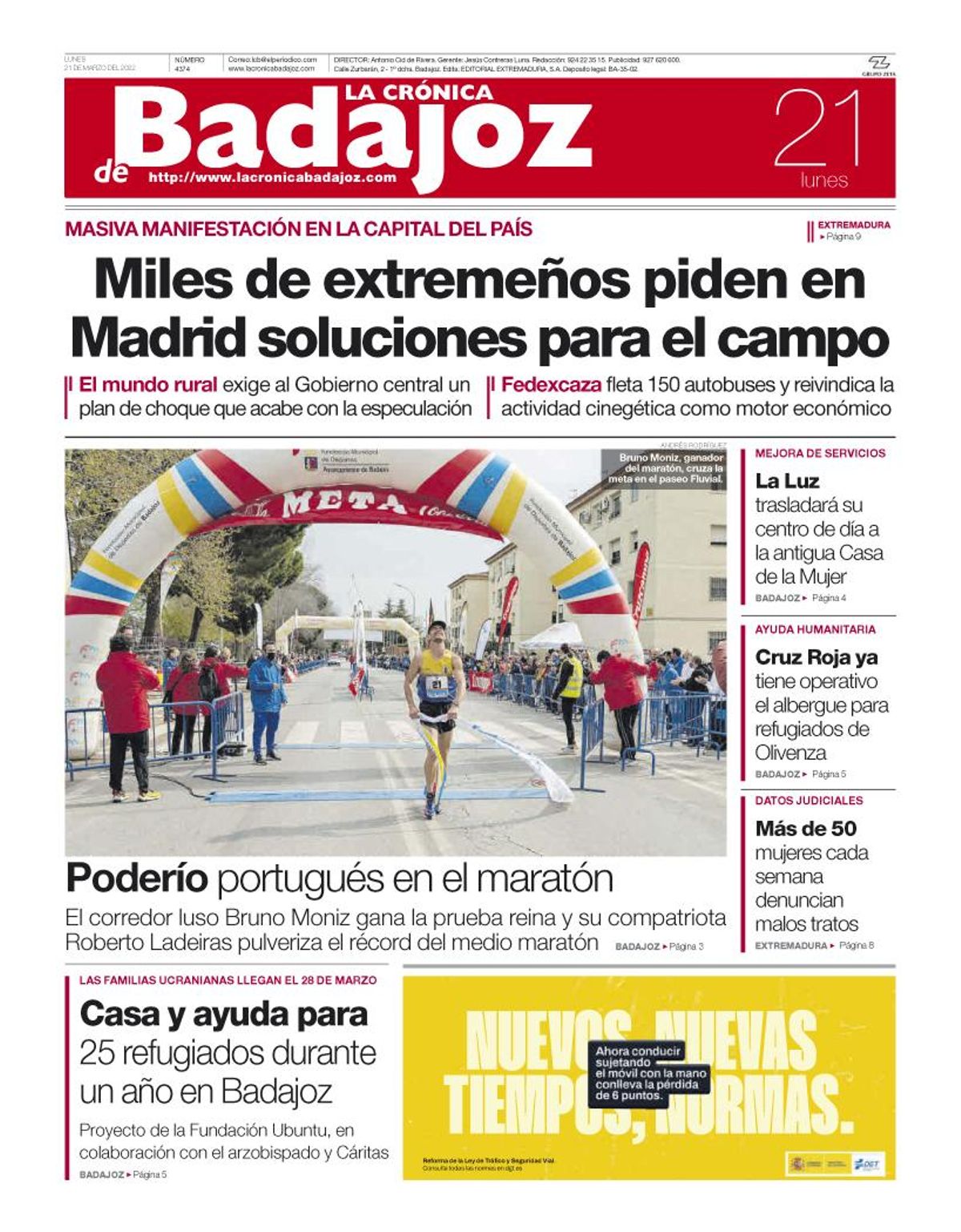 Consulta la portada correspondiente al día 21 de marzo del 2022