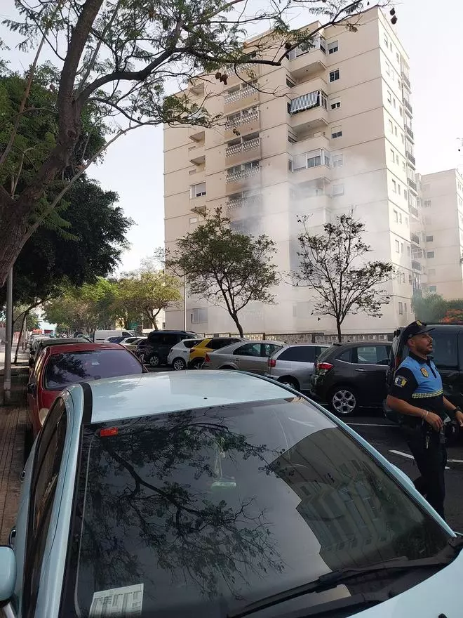 Incendio en un edificio en Santa Cruz de Tenerife