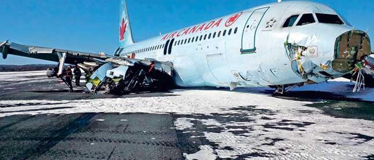 Un Airbus 320 de Air Canada, el mismo modelo que el estrellado en los Alpes el martes, sufrió ayer de madrugada &quot;un incidente&quot; durante su aterrizaje en el Aeropuerto Internacional de la ciudad canadiense de Halifax, que causó heridas leves a 23 personas.