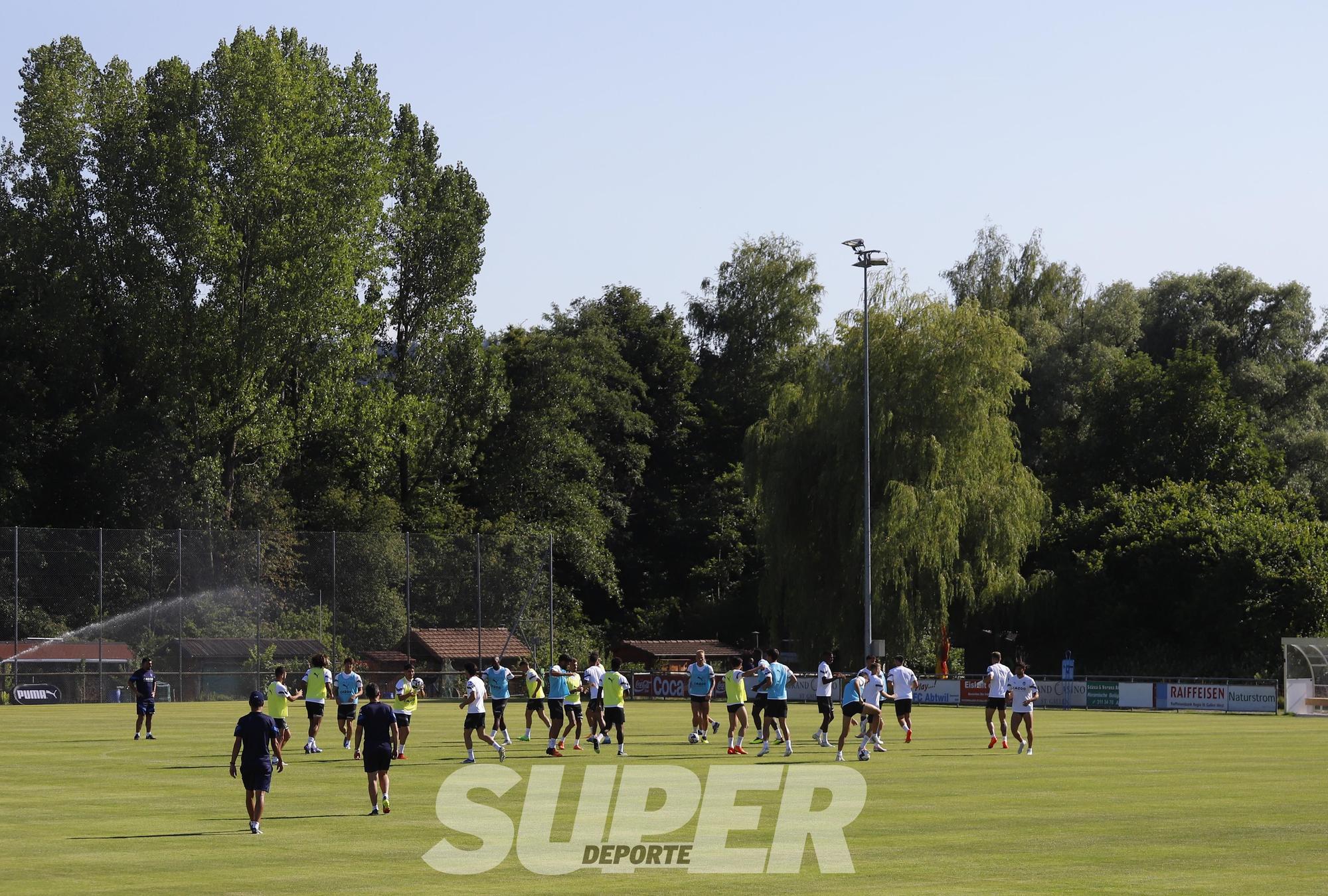 Entrenamiento de la tarde en St Gallen