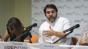 El presidente del grupo del PSC en el Parlament, Ferran Pedret, durante el debate de la UPEC