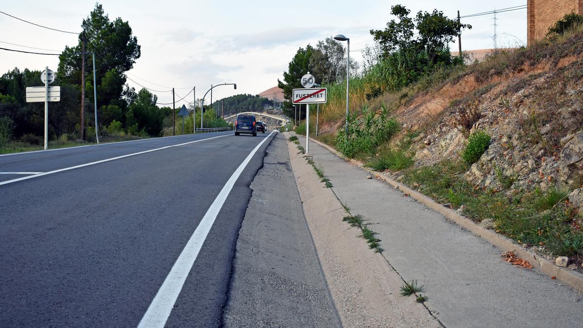 Vista parcial del camí del barri de Fusteret, afectat per les obres de millora