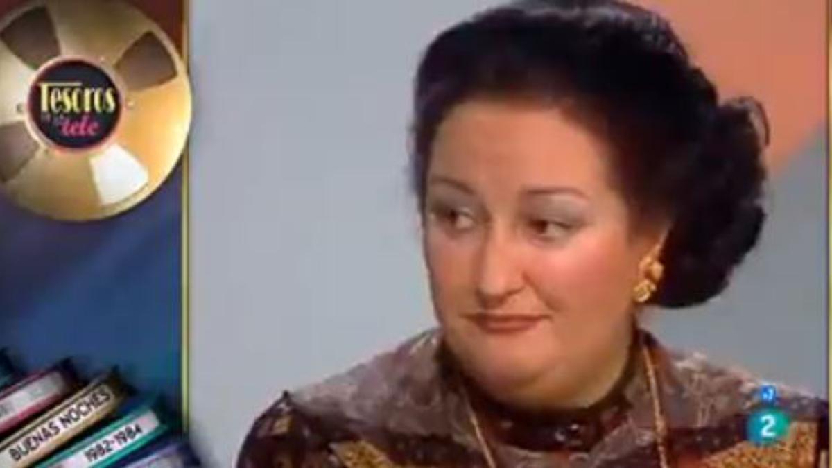 Montserrat Caballé durante la entrevista en &quot;Buenas noches&quot; rescatada por &quot;Tesoros de la tele&quot;, de TVE