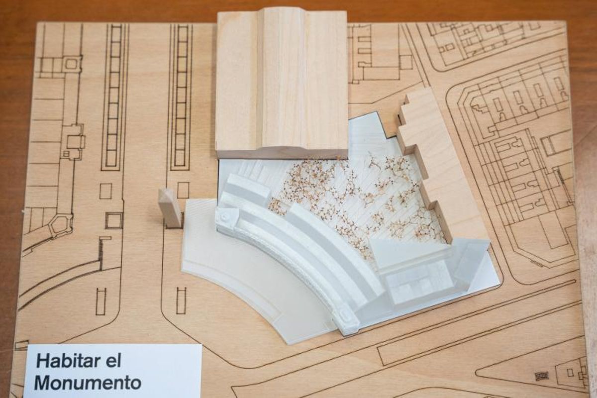 Propuesta finalista del Lote 3, Palau del Vestit, obra de Estudio Herreros SLP y Josep Llinàs Carmona, titulada Habitar el monumento.