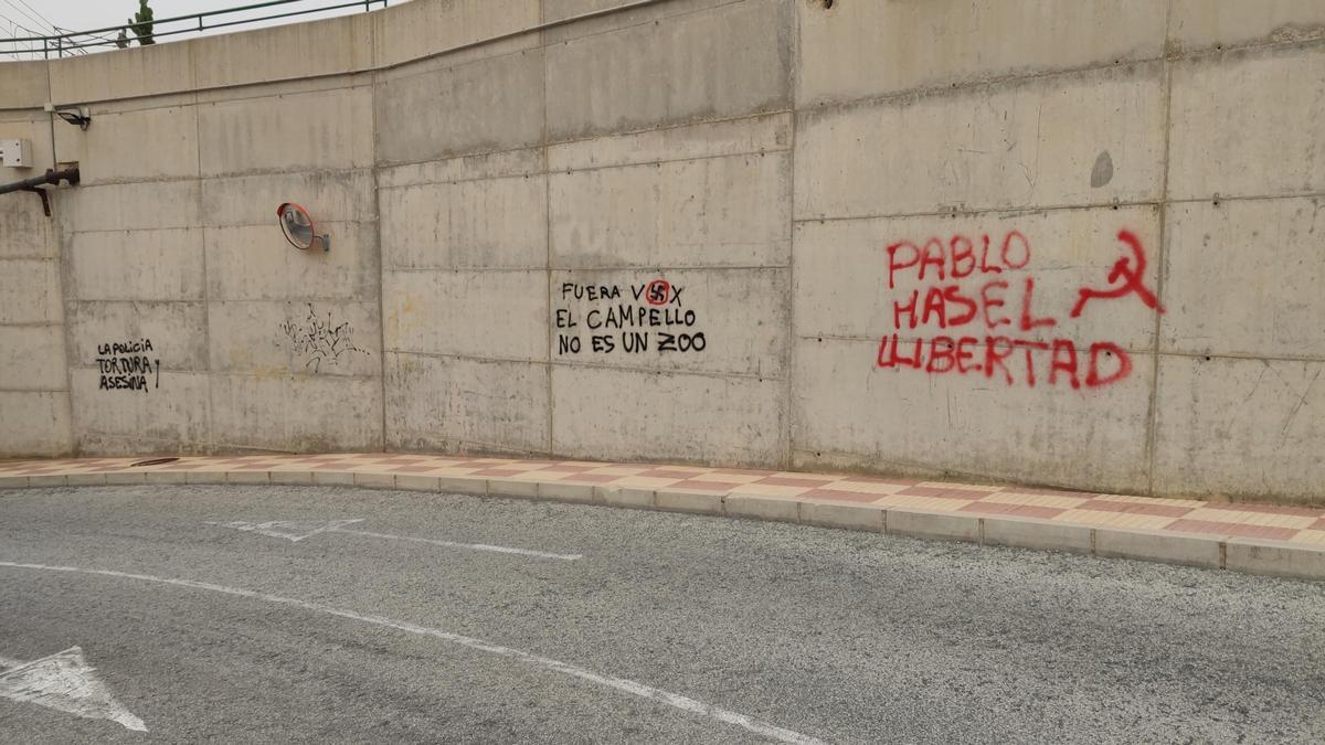 Pintadas aparecidas en El Campello