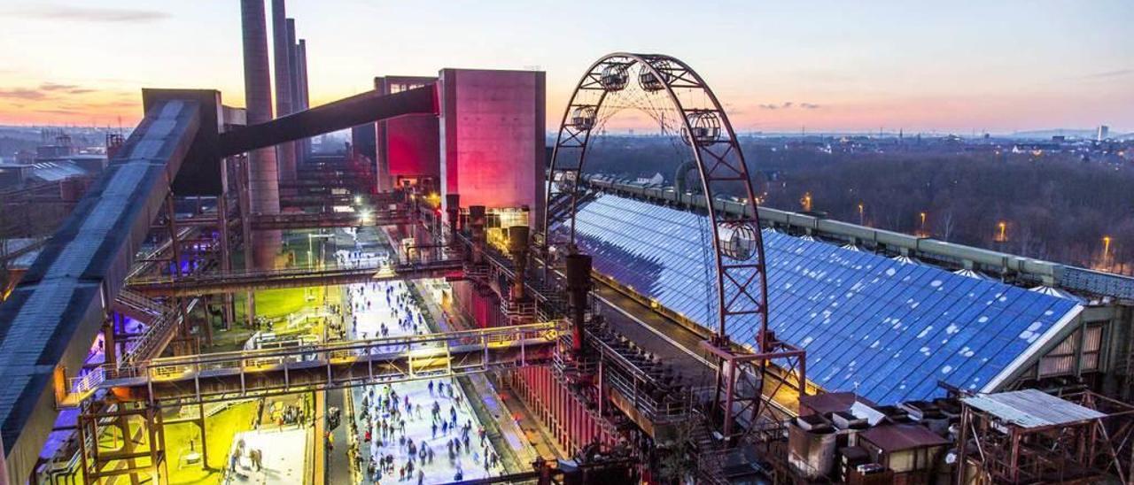 El parque de Zollverein, en Essen, Alemania, habilitado en las antiguas instalaciones de una batería de coque.