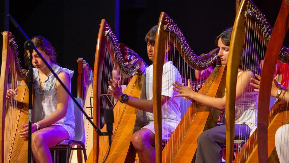 Un dos concertos do V Encontro de Escolas e Alumnado de Arpa de Galicia, celebrado este xoves.