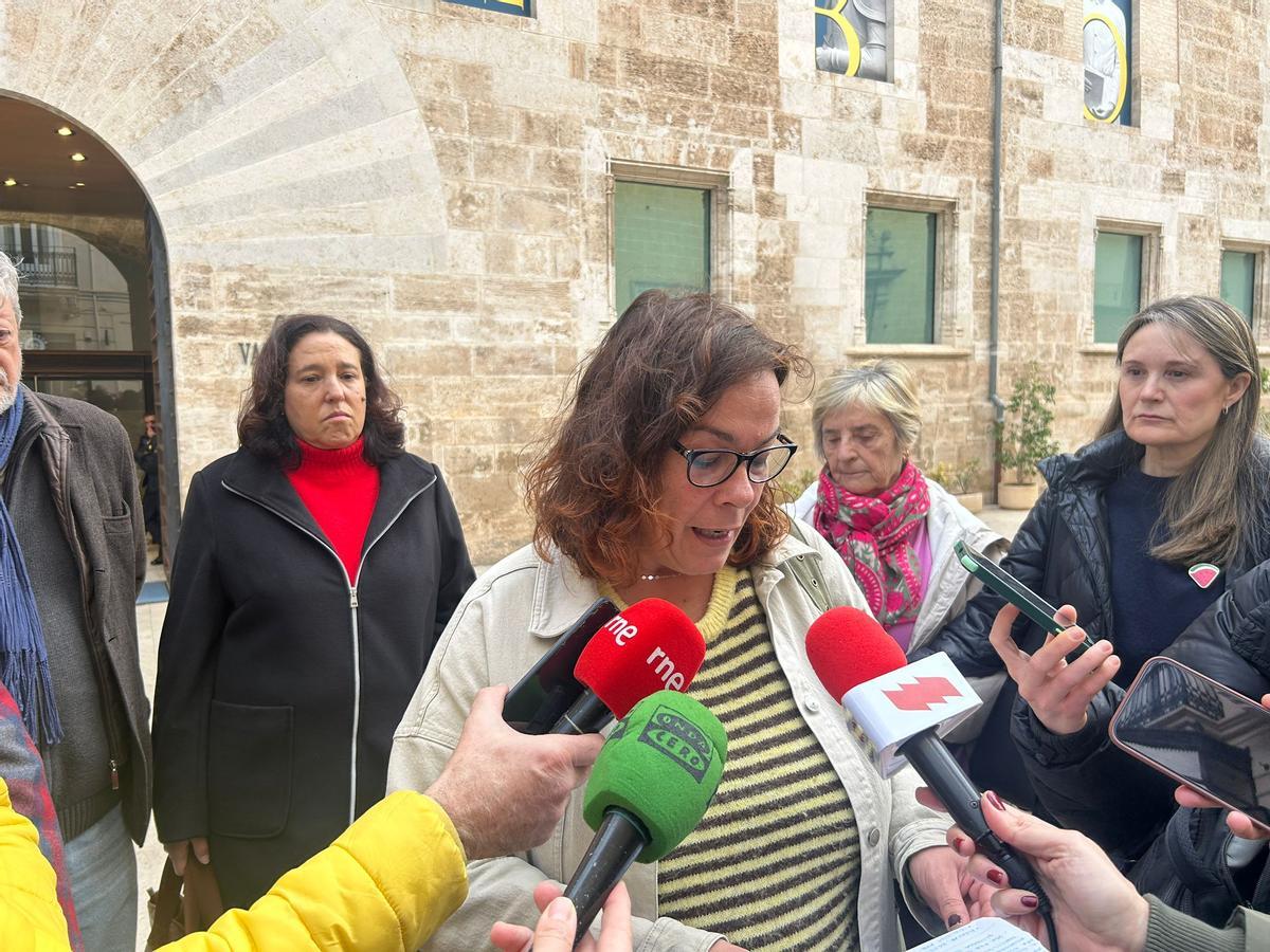 Rut Moyano, de los CLER, en la rueda de prensa de presentación de la manifestación del 31 de enero