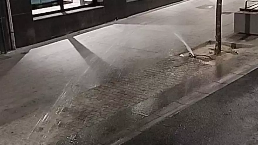 Riego roto en la avenida Federico Soto de Alicante