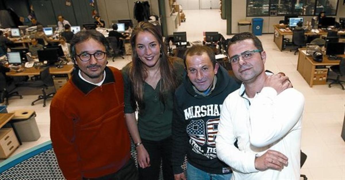 Michele Catanzaro, Angela Biesot, Óscar Sánchez i Antonio Baquero, ahir a la redacció d’EL PERIÓDICO.