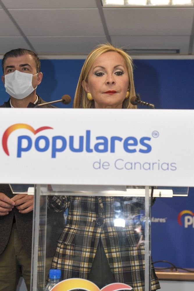 La presidenta del PP de Canarias, Australia Navarro, anuncia que no se presentará a la reelección