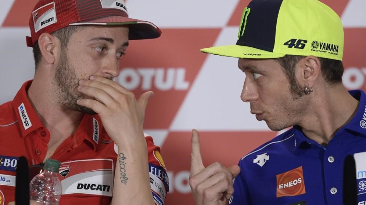 Andrea Dovizioso y Valentino Rossi reconocen que Marc Márquez jugó con ellos en Assen (Holanda).