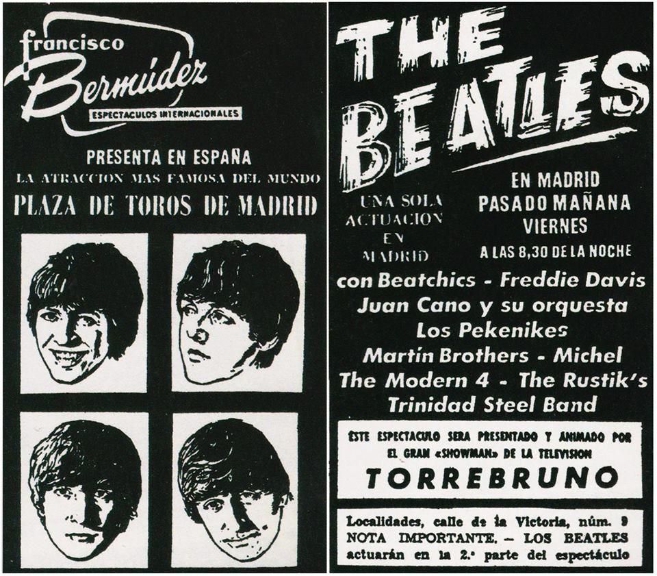 Cartel de The Beatles en Madrid.